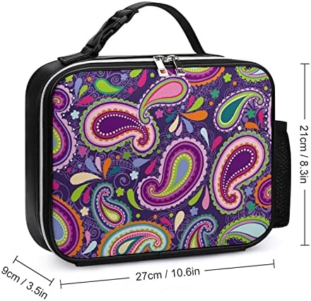 Цветна Чанта-Тоут От Кожата Пейсли За Обяд за Еднократна употреба С Дръжка С Ключалка За Офис Пикник И Пътуване