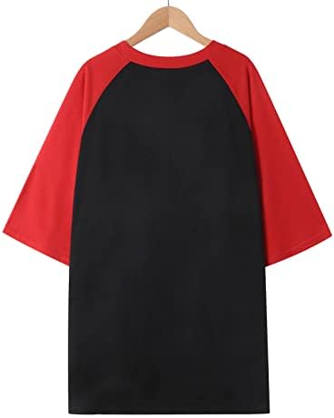 Великденски Тениски, Ризи за жени, Дамски Основни Върхове в района на Цветен Блок с Кръгло деколте и Къс ръкав