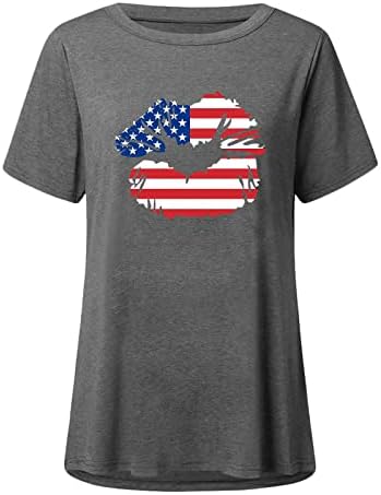 Ризи 4 юли, Женска Тениска С Американския Флаг, Летни Ежедневни Потници, Тениски с Къс ръкав в Звездната Ивица,