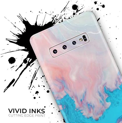Дизайн Skinz Мраморна розово-синя стикер Paradise V322 с винил стикер, съвместима с Samsung Galaxy S10 Plus (покритие