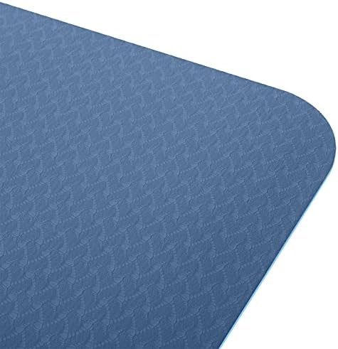 Нескользящий килимче за йога /гимнастика от ТПЭ дебелина NC 6 мм (183x61x0,6 см), Тъмно син цвят