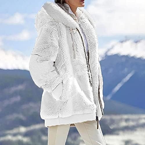 Зимни Облекла за жени, 2022 Топли Модни Палта Ежедневни Якета Шерпа от Пухкав Отвътре, Блузи, Пуловери, Плюшени