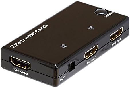 Cmple 5-Портов за Високоскоростен HDMI switch 5-в-1 (5x1), 3D Full HD 1080p с дистанционно управление, IR-приемник и адаптер за захранване