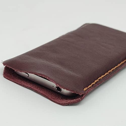 Чанта-кобур от естествена кожа за Huawei P20 lite, Калъф за вашия телефон ръчна изработка от естествена кожа, Изработен