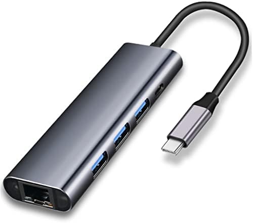 IULJH C USB ХЪБ Type C от 3,1 до 4k RJ-45 LAN Ethernet USB3.0 Адаптер Докинг станция за аксесоари Air Pro PC (Цвят: