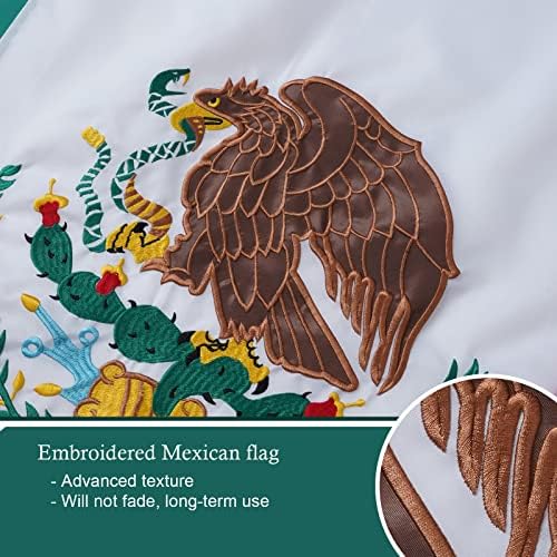 Мексикански флаг Брадфорд 12x18 инча, Бродирани Знамена Мексикански лодки Bandera Mexicana de Мексико за улици,