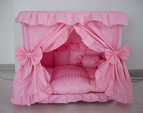 Къща-легло за ръчно изработени Розови Кученца Принцеси + 1 Конфетная възглавница (M)