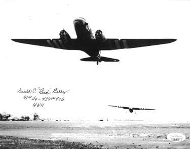 Джералд Bad Бери подписа Винтажное черно-бяла снимка от времената на Втората световна война 8x10 - JSA SS17737-91-аз