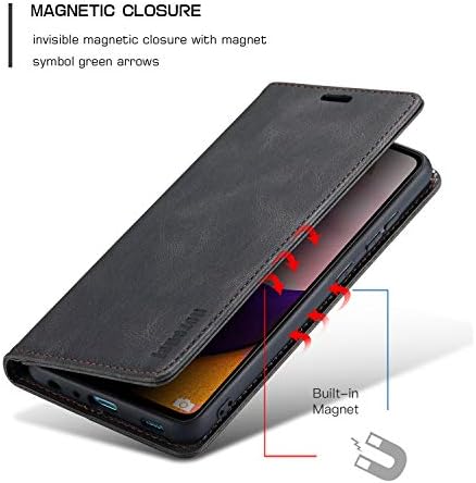 Калъф Samsung Galaxy A72, една Чанта-портфейл за Samsung Galaxy A72 с държач за карти [заключване на RFID], Магнитна
