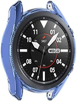 Съвместим с Samsung Galaxy Watch 3 Case 45 мм, Мек Прозрачен Тънък калъф от TPU, Защитно покритие на екрана, предна