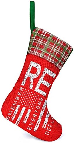 Не забравяйте, Че Всички Разгърнати Военни R. E. D. Коледни Чорапи С Пайети, Блестящи Стенни Висящи Украси, Украса
